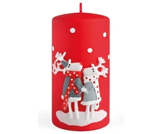 Mondex Žvakė REINDEER, vidutinio cilindro formos, 7x7x14 cm, parafininė, raudona