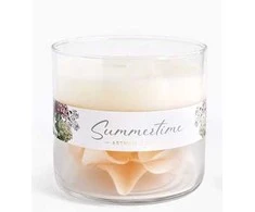 Mondex Świeca SUMMERTIME walec mały 10x9cm kreminė woskowa(zapachowa) w szkle
