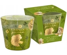 Mondex Świeca zapachowa w szkle FLORAL GARDEN115g LUMINOUS Žalias