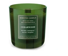 Mondex Świeca zapachowa w szkle WOOD 150gCEDARWOOD sojowa