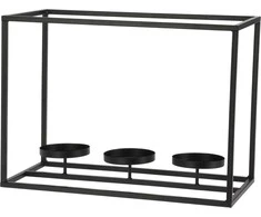 Mondex Žvakidė metalinas juoda už 3 žvakes 36x17,5x26 cm