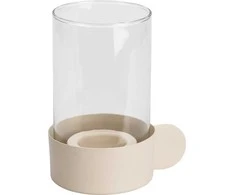 Mondex Stiklinė žvakidė, pilkos spalvos, 15 cm