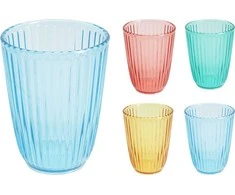 Mondex PLASTIKINIS STIKLAS 300 ML 8X10,5 CM 4 SPALVŲ