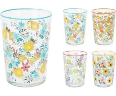 Mondex STIKLINĖ 510 ML 8X12 CM STIKLINĖ SU VAISIŲ RAKSTU