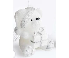Mondex TEDDY žvakės figūrėlė 8x15cm parafino balta
