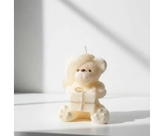 Mondex TEDDY žvakės figūrėlė 8x15cm parafino kreminė