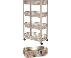 KOOPMAN Mobilus 4-tiekis vežimėlis 46,5x26x79 cm - Sandėliavimo trolis