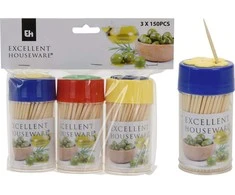 Excellent Houseware Bambukiniai dantų krapštukai 3x150 vnt. - praktiški ir daugiafunkciai