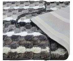 Bathlab Mondex ZAC 2 kilimėlių rinkinys 50x90cm/50x40cm dryžuotas pilkas