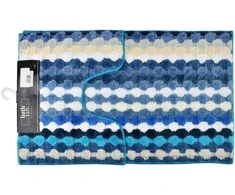 Mondex ZAC 2 kilimėlių rinkinys 50x90cm/50x40cm dryžuotas turkis