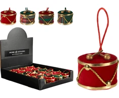 Mondex Christmas Tree toy Drum. various colours. 6 cm