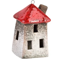 Mondex Zawieszka Domek ceramiczny LEDbiało-ruda mix 2 wzory 5,4x4x3x9,9cm