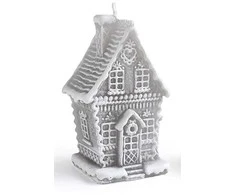 Mondex Žvakė GGERBREAD HOUSE, didelė, 11x19cm, pilkas parafinas