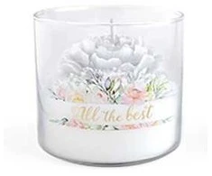 Affek Design Mondex Žvakė stiklinėje 10x9cm PEONYbaltas vaškas