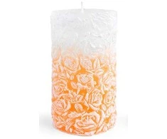 Mondex Žvakės cilindras didelis 8x18,5cm ROSE oranžinis parafinas