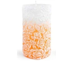 Mondex Žvakės vidutinis cilindras 8x13,5cm ROSE oranžinis parafinas