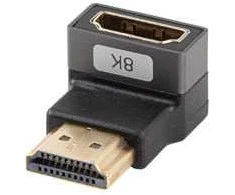 ADAPTER HDMI(M)->HDMI(F) 8K KAMPINIS DÓŁ ALUMINIUM Sidabrinis LANBERG