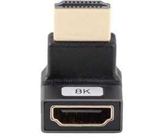 LANBERG adapter HDMI - HDMI M/F 8K kątowy góra aliuminio sidabrinė