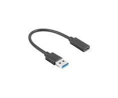 LANBERG AD-UC-UA-03 adapteris USB TYPE-C F - USB Type-A M 15cm Juodas