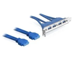 „Delock“ lizdo laikiklis USB 3.0 kontaktų antraštė 19 kontaktų 2 x vidinis > 4 x USB 3.0-A išorinis išorinis lizdas