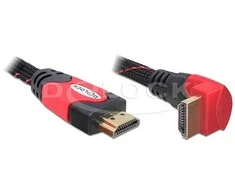 Delock kabelis, HDMI A kištukas > HDMI A kištukas kampinis 4K 1 m
