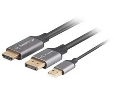 Lanberg kabelis HDMI(M) - DisplayPort(M) 1m 4K juoda
