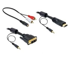 Delock Cable DVI - HDMI + Garsas vyriškas-vyras 2 m