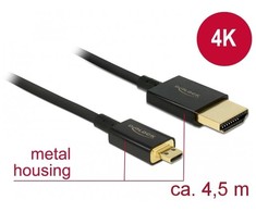 DeLOCK 84785 Plonas Premium HDMI kabelis HDMI-A kištukas su HDMImicro-D kištukas 3D 4K 4,5 m aktyvus