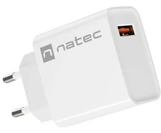 NATEC USB įkroviklis Ribera USB-A 18W baltas
