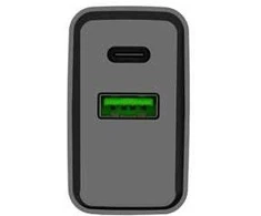 NATEC USB įkroviklis Ribera USB-A+USB-C Maitinimo tiekimas 20W juodas