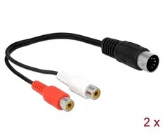 KABELIS AUDIO DIN 5 PIN(M)->2X RCA (CHINCH)(F) 0.2M DELOCK