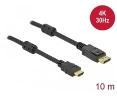 KABELIS DISPLAYPORT(M) V1.2A->HDMI(M) 10M 4K JUODA DELOCK