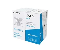 LANBERG Lan Cable UTP 1Gb/s 305m solid CCA Juodas