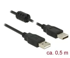 LAIDAS USB-A M/M 2.0 0.5M JUODA DELOCK