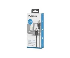 LANBERG CA-USBA-15CU-0018-BK USB 2.0 AM-BM kabelis su feritu 1,8 m, juodas