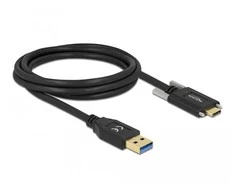 KABELIS USB-C(M) ZE ŚRUBAMI->USB-A(M) 3.1 GEN 2 2M JUODA DELOCK