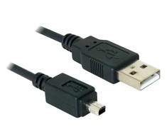 LAIDAS USB MINI(M) 4 PIN->USB-A(M) 2.0 1.5M JUODA (MITSUMI) DELOCK