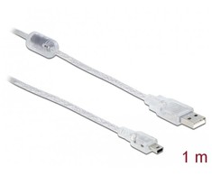 KABELIS USB MINI(M)->USB-A(M) 2.0 1M SKAIDRUS DELOCK
