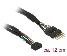 Delock USB 9 pin - USB 9 pin, 0,12m, Juoda (41977)