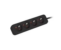 LANBERG PS0-04E-0150-BK 1.5M Juodas 4X 230V Lanter EXTENSION PL. CABLE FROM FULL COPPER