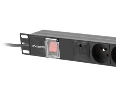 Lanberg stovo maitinimo juostelė PDU 19" 1U 16A 5x PL 2m juoda