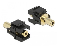 KEYSTONE MODULIO JACK LIZDAS 3.5MM(M)->JACK 3.5MM(F) STEREO AUKSU DENGTOS JUODO DELOCK