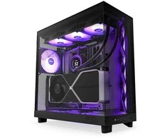 Kompiuterio korpusas NZXT H6 FLOW RGB MIDI BOKŠTAS SU LANGU, Juodas