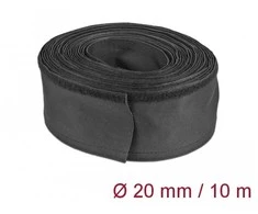 DELOCK kabelio jungtis 10M 20MM juoda su lipdukais ir poliesteriu