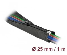 OPLOT NA KABLE DELOCK 1M 25MM ZAMEK BŁYSKAWICZNY JUODA POLIESTER