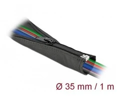 DELOCK KABELIO KIŠTUKAS 1M 35MM UŽTRAUKTUKAS JUODA POLIESTERIS