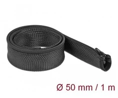 DELOCK CABLE BRAID 1M 50MM JUODA užtrauktukas POLIESTERIS