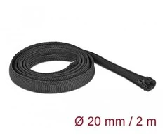 OPLOT NA KABLE DELOCK 2M 20MM ZAMEK BŁYSKAWICZNY JUODA POLIESTER