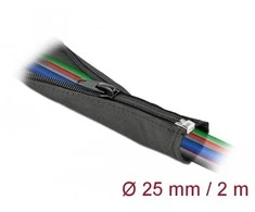 OPLOT NA KABLE DELOCK 2M 25MM ZAMEK BŁYSKAWICZNY JUODA POLIESTER