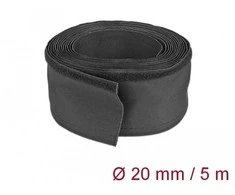 OPLOT NA KABLE DELOCK 5M 20MM RZEP JUODA POLIESTER